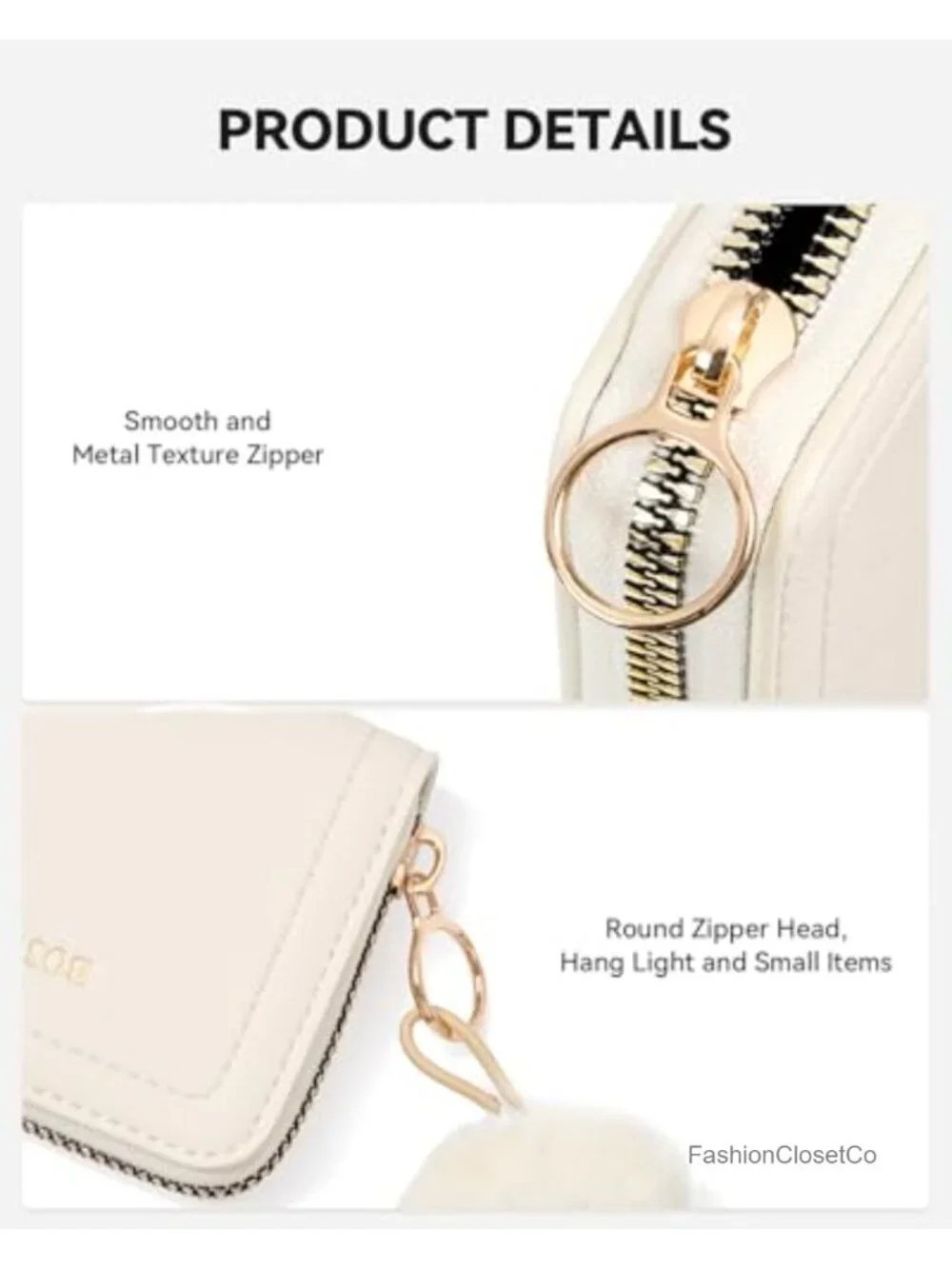 RFID Accordion Zipper Card Wallet Faux Leather Slim Compact